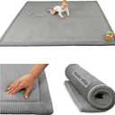 Hakuna Matte CloudSoft Baby Play Mat for Floor 60" x 80" Dark Gray Coral Velvet Memory Foam Rug for Crawling & Cozy Play Non-Slip, Water-Resistant, Easy-Care Tummy Time Mat, Playmat for Playpen