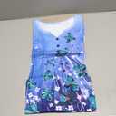 BETTE BOUTIK Womens Tops Summer Floral Henley V Neck Plus Size Oversized Shirts for Women MauveTeal Large