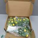 Giegxin Blue Tiles Lemon Table Centerpiece Decor Amalfi Coast Box Decorations with Artificial Lemon Branches for Capri Mediterranean Positano Wedding Birthday Party Decor(4 Sets)