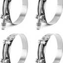 QWORK 3" T-Bolt Hose Clamp Stainless Steel, Working Range 83mm-91mm for 3" Hose ID, Turbo Intake Intercooler Clamp, 4 Pack