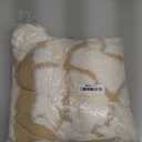 Amlie Home Cable Knit Throw Blanket for Couch, Bicolour Super Soft Fuzzy Blanket for Sofa, Luxury Cozy Fluffy Throw for Room Decor, 50" x 60", Plaid Beige