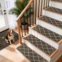 COSY HOMEER Stair Treads for Wooden Steps, Non-Slip Carpet Stair Treads Indoor, Soft Stair Runners with TPE Backing for Kids Elders Pets, 10pc 28"x 9" Brown