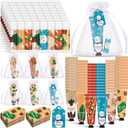 Loopeer 72 Sets/288 Pcs Christmas Hand Cream and Lip Balm Gift Set for Women Bulk Mini Hand Lotion Travel Size for Dry Skin Stocking Stuffers with Greeting Card Organza Bags for Coworker Employee