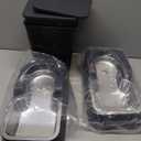 Leefele Automatic 5.4L/1.4Gal Pet Waterer, Automatic Dog Water Dispenser Gravity Stainless Steel Water Feeder, Large Capacity Feeding Bowls for Cats and Medium & LargeSized Dogs (Black, Food+Water)