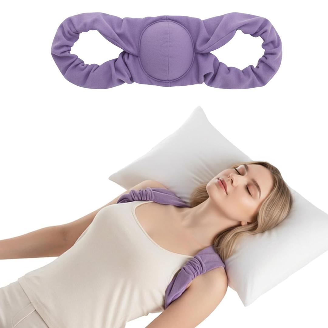 RNEMP Sleep Upper Back Brace Posture Corrector for Women (Purple)