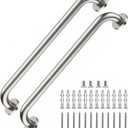 2 Pack 24 Inch Satin Brush Nickel Shower Grab Bar - 1.5" Diameter,ZUEXT Stainless Steel Bathroom Grab Bar, Bath Balance Bar,Safety Hand Rail Support, Handicap Injury Elderly Senior Assist Bath Handle