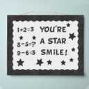 Containlol 188 Pcs Black Glitter Bulletin Board Border Poster Letter Star Cutout Set, 59 ft Scalloped Border Trim Alphabet Letter Stars Number Punctuations for Classroom School Decor