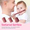 2 x Silicone Baby Teething Toys, Soft Teether Set for Sore Gums, BPA Free Chew Toys for Infants 3+ Months, Textured Teething Relief, Easy Grip Design (Rose Pink)