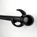 Black Curtain Rods for Windows 16-88 inch, 1 inch Decorative Curtain Rod Set, Adjustable Heavy Duty Drapery Rod for Bedroom, Livingroom