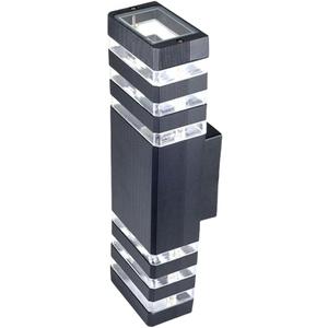 Modern Outdoor Wall Light Black Outside Sconce Lighting Sanding Black Finish Glass Shade Aluminum Waterproof Wall Mount Square Design for Garden Porch Patio Gazebo Walkway Pathway (6-Light)