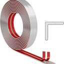 Umedol 26 Feet Flexible Wall Corner Protector Trim Molding 0.8 in Width Peel and Stick Molding 90° Inside & Outside Corner Guards Trim for Tile and Wall Edges Gaps, Furniture and Wall Repair-Silver