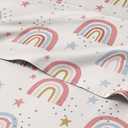 Kids Full Size Rainbow Bed Sheets - 4 Piece Kids Rainbow Sheet Set - Star Theme Bedding - Ultra-Soft, Cute & Cozy - Breathable & Machine Washable - Colorful Bed Set for Boys, Girls, Teens & Toddlers