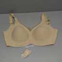 Vertvie Wireless Bras Women Seamless Jelly Supportive Mesh Crossover Bra No Underwire Push Up Full Coverage T-Shirt Bralette (Beige, M)