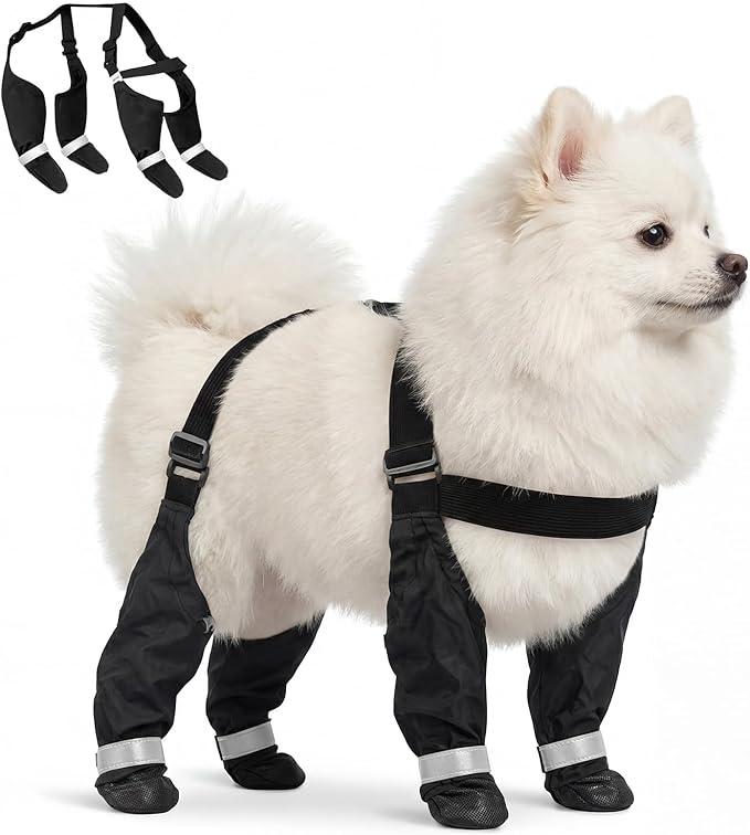 BAYANKALA Dog Suspender Booties, 2026 New Waterproof Adjustable Dog Paw Leggings, AntiSlip Boots for Dogs, Snow, Rain, Hiking, and Winter Protection, XL Size, Paws Protector for Active Dogs