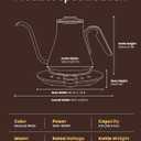 INTASTING Gooseneck Electric Kettle, 1 Temperature Control, Stainless Steel Inner, Quick Heating, for Pour Over Coffee, Brew Tea, Boil Hot Water, 1500W/0.9L (Morandi White)