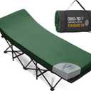 CYMULA Camping Cot Mattress 2in Memory Foam Sleeping Pad,Soft Warm Non-Slip Camping Mattress Topper with Retaining for Adults,Portable Roll up Pad for Travel(75 x30)only Mattress (Dark Green)