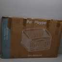 NEWBULIG Dog Playpen 4-Panel, 24IN Puppy Playpen, Stable Dog Play Pen Indoors/Outdoor with Secure Locking Door, Plastic Pet Fence for Small & Medium Dogs