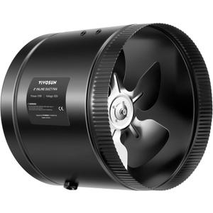 VIVOSUN Inline Booster Duct Fan 8 420 CFM, HVAC Exhaust Ventilation Fan with Low Noise for Basements, Bathrooms, Kitchens, Attics, Grow Tents, Black