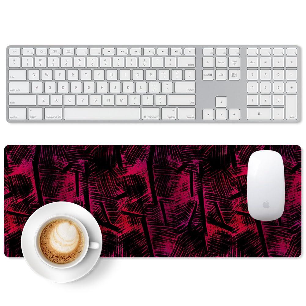 Large Gaming Mouse Pad, Extended Desk Mat with Non-Slip Rubber Base, 31.5 x 11.8 Inch Waterproof Surface, 3mm Thick for Gaming Home and Office (Doodle)