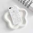 NITITOP Compatible with iPhone 7 Plus / 8 Plus Case Clear Cute Rose Flower Floral Leaves Pattern for Women Girls Color Frame Slim Durable Shockproof Protective Phone Cover - White