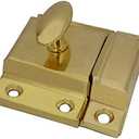 QCAA Oval Turn Cabinet Latch, for Cupboard & Other Furniture, Small, Brass Plated, Made in Taiwan