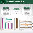 Calmbee Storage Bag Organizer - Foil & Plastic Wrap Organizer with Cutter, Kitchen Storage Compatible with Gallon, Quart, Sandwich, Snack Bags & 12" Aluminum Foil & Wax Paper, White