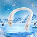 Kakashi 6000mAh Portable Neck Fan Rechargeable, Bladeless Operated Wearable Personal Fan with 3 Speeds, 360Cooling Leafless Hanging Neck Fan Blow Cold Air for Travel Outdoor (White)