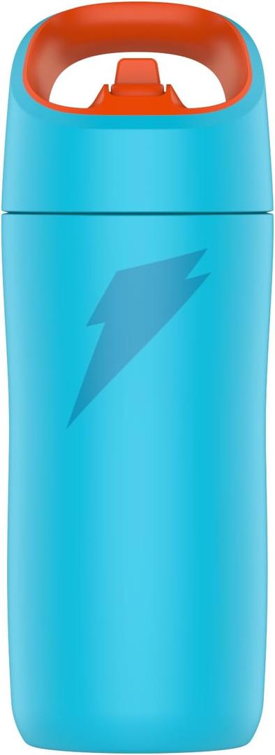 Gatorade Kids' Rookie Metal Water Bottle, 12oz, Stainless Steel Bottle, Double-Wall Insulation, Vacuum Insulated, Thermo Mug (12 Ounces, Light Blue)