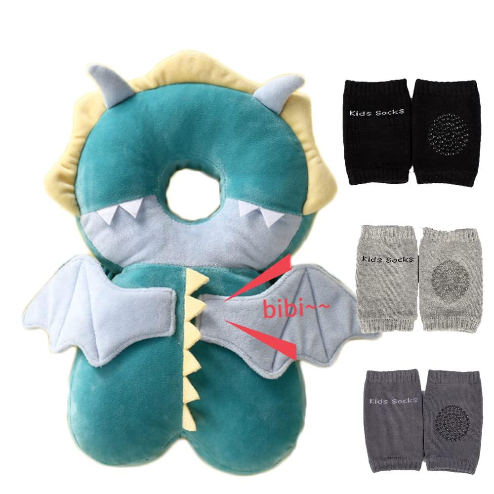 Feidoog Baby Head Protector Cushion Backpack with 3 Knee Pads for Walking & Crawling,Dragon Feidoog Baby Head Protector Cushion Backpack with 3 Knee Pads for Walking & Crawling,Dragon
