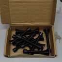 HOMOTEK 12 Pack Black Spring Door Stops,3-1/8" Heavy Duty - Flexible Door Stopper with Low Mounted Black Rubber Bumper Tips Black