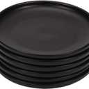 BonNoces 6 Inches Small Appetizer Plates Matte Porcelain, Elegant Mini Size Round Serving Plates for Dessert, Salad, Snacks, Set of 6 (Black)