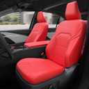 for Toyota Camry Seat Covers - Custom Fit Car Seat Covers Full Set, Waterproof Breathable Leather Seat Covers for Cars (Red, 2025-2026 Camry LE SE)