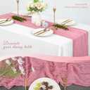 10 Pack Cheesecloth Table Runner 20 x 120 inch Long Boho Gauze Table Runners 10FT Semi Sheer Table Runner for Wedding Decor, Baby Shower, Birthday Party, Banquet (Dusty Rose)
