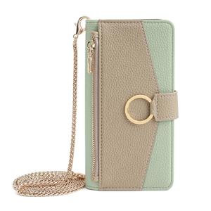 Kimiyaki Leather Phone Case for Samsung Galaxy S25 Wallet Cover with Mirror, Flip Cover Card Slot, Crossbody Strap, Zipper Pocket Cases for Women(White)