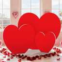 APUDWN Large Valentine's Day Cardboard Stand Up Set of 3 Sizes 22 inch 31 inch 36 inch with Foothold Photo Props Decoration Valentines Day Conversation Heart Backdrop Stand for Yard Outdoor Indoor