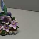 ICE Armor Hand Painted 5" H Hummingbirdon Purple Flowers Figurine Statue Sculpture Ornament Decoration Home/Room Decor Unique Gift Ideas for Housewarming Holidays Birthdays Great Collectible Addition