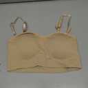 Strapless Bras for Women Non-Slip Padded Bandeau Bra Wireless Tube Top Bra Including Clear Straps, medium