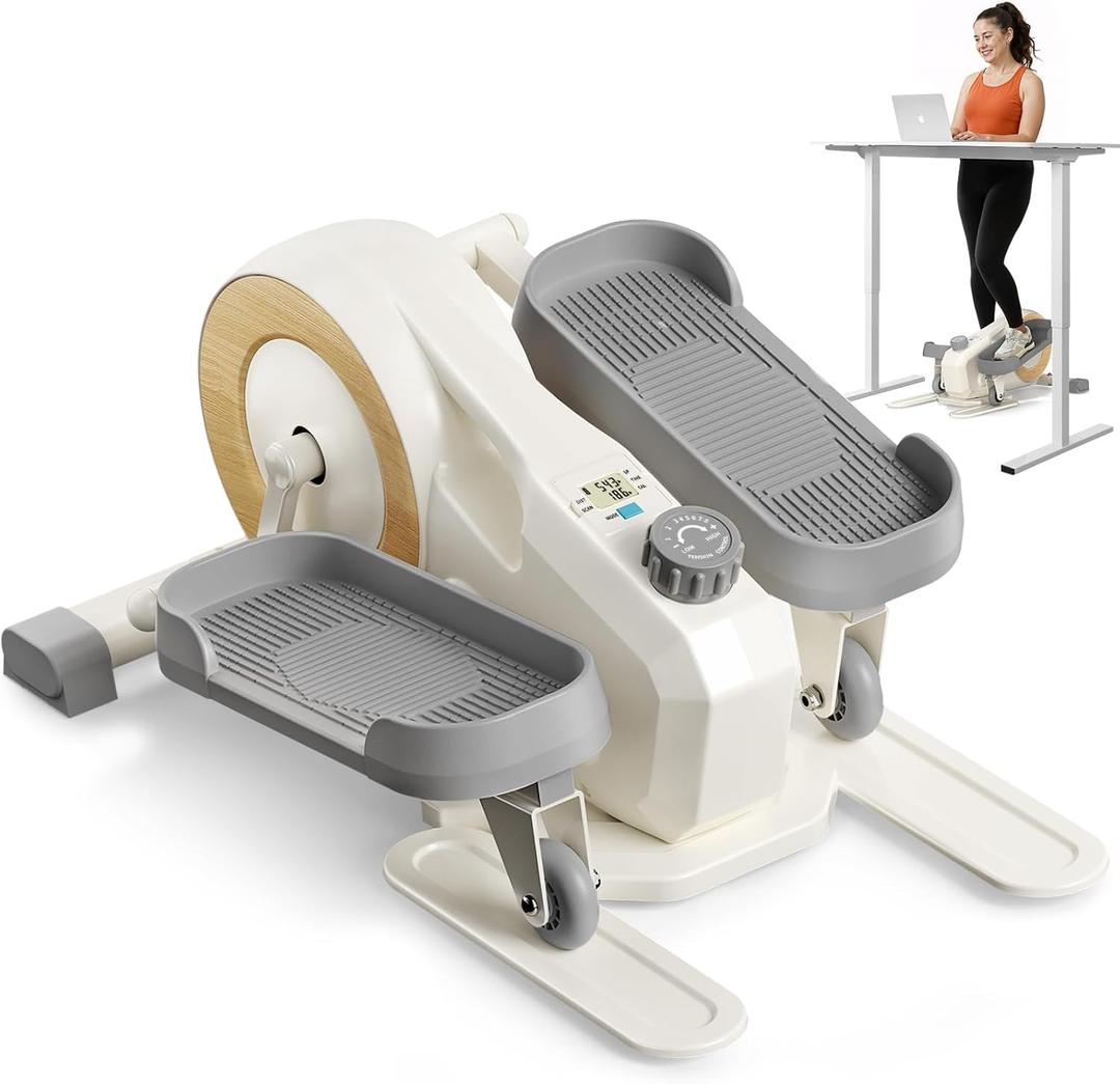 Sitting Under Desk Elliptical Machine, Leg Exerciser While Sitting for Seniors, Seated Pedal Exerciser, Quiet & Portable Pedal Exerciser with 8 Resistance Levels, Work from Home Fitness