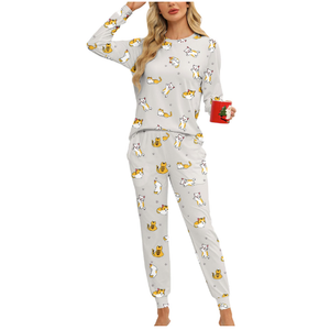 KFUBUO Women's Pajama Sets Long Sleeve Sleepwear and Jogger 2 Piece Lounge Set (X-Large)