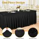 6 Packs Black Spandex Table Clothes for 6 Ft Tables