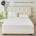  Hypoallergenic Quilted Plush and Breathable Mattress Topper Pad, Queen, White