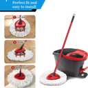 2 Pack Mop Heads Replacements for Ocedar Easy Wring 1-Tank System,Compatible with O-Cedar EasyWring Spin Mop & Bucket System Microfiber, White