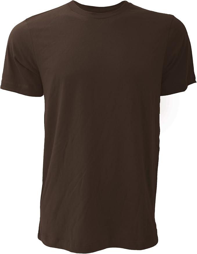 Canvas Unisex Jersey Crew Neck Short Sleeve T-Shirt, Brown, Medium