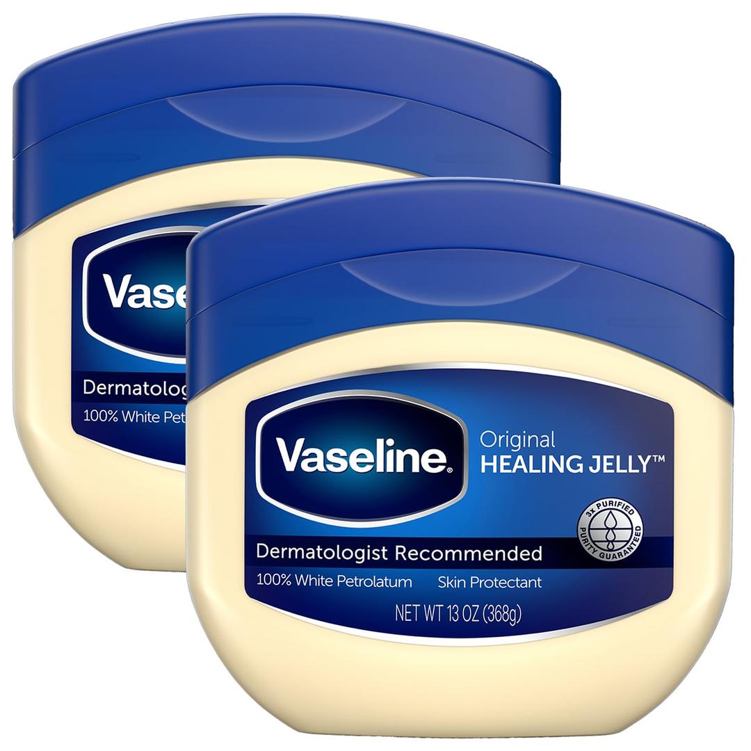 Vaseline Petroleum Jelly Value-Size 2-Pack  Dermatologist Recommended Skin Protectant, Healing Ointment for Beauty & Personal Care, 13 Oz Ea