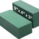 2 Pcs Floral Foam Blocks (Larger Size 9" X 4" X 3" Each) Florist Flower Foam Green Bricks Applied Dry or Wet Flower Foam Bricks Arrangement Supplies for Artificial or Fresh Flowers (Pack of 2)