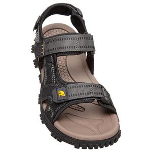 CAMEL CROWN Men's Water Sandals Waterproof Arch Support Hiking Sandals Comfort Leather Sandals Adjustable Athletic Outdoor Sandals for Summer Beach Trail Walking Black/Gray 12.5