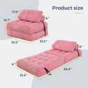 MAXYOYO Folding Sofa Bed, Convertible Sleeper Chair with Pillow Foldable Mattress with Back Support, Portable Fold Out Chair Bed Comfy Floor Sofa Lounge for Living Room Bedroom, Pink, Single
