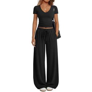 Trendy Queen 2 Piece Lounge Sets for Women Summer Outfits 2026 Fashion Two Piece Loungewear Spring Outfits Clothes, Size L