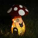 Fairy Houses for Outside - Solar Light Garden Decor, Solar Garden Decor, Waterproof Yard Mushroom Ornaments for Patio Lawn, Christmas, Birthdays, Unique Gift Ideas for Gardening Mom & Grandma