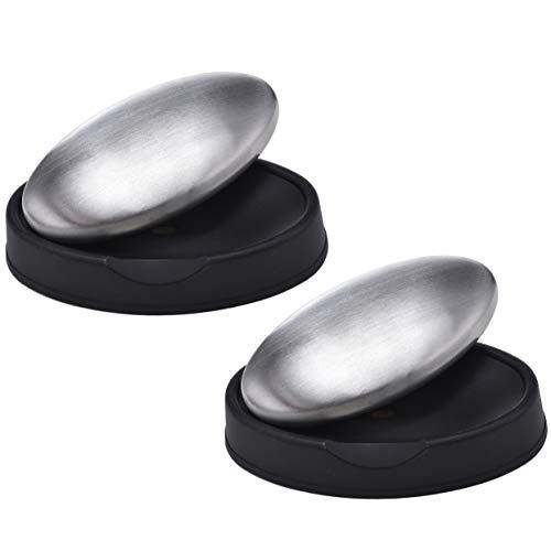 DOMG 2 Pack Stainless Steel Soap Bar Magic Soap Odor Remover, Eliminating Smells like Onion Fish Garlic